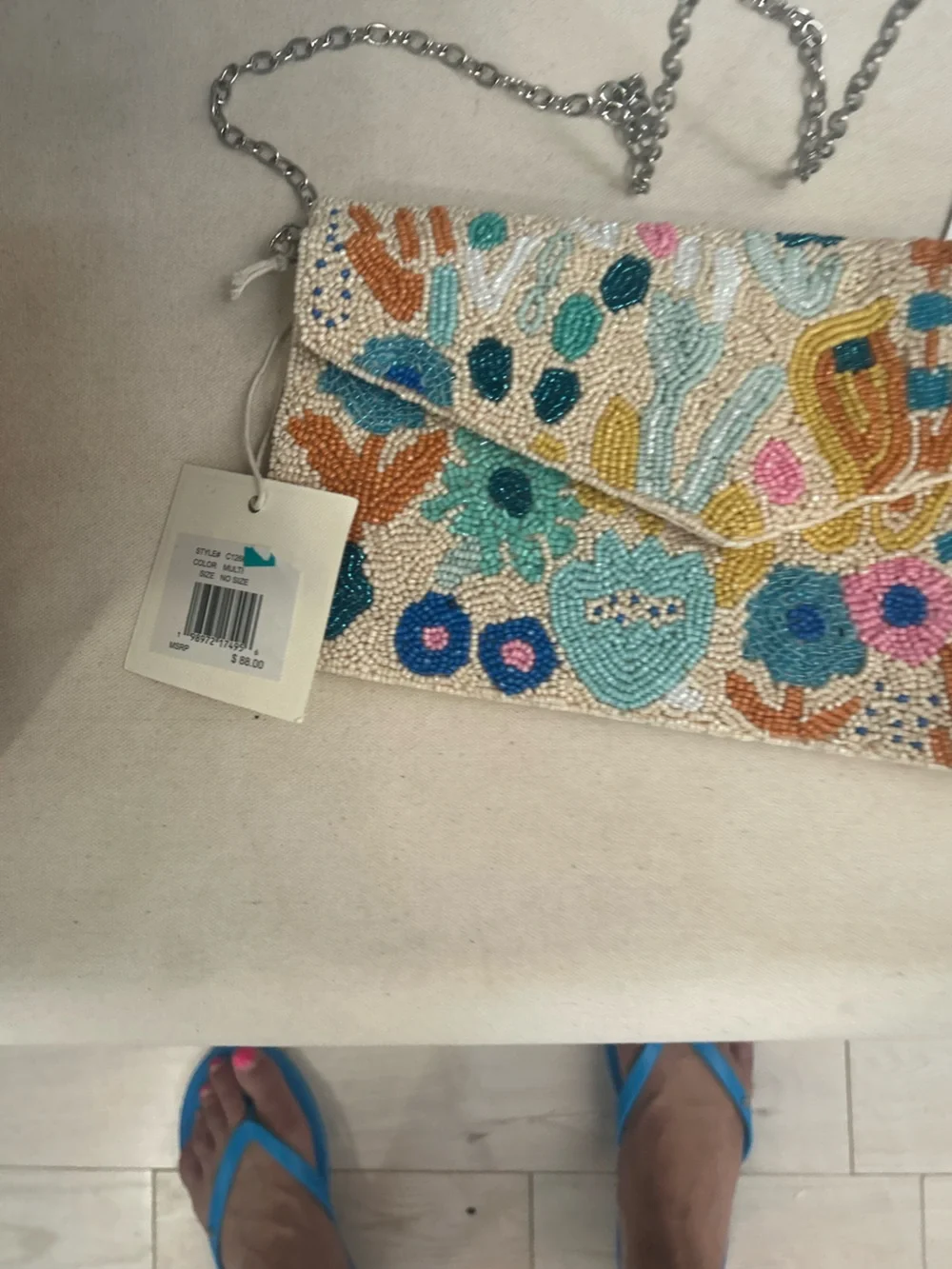 NWT SOL and MER beaded clutch.